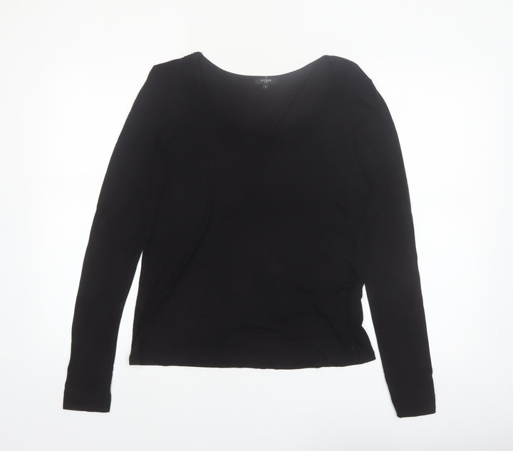 Hobbs Women’s Black Long Sleeve Viscose Scoop Neck Top Size L
