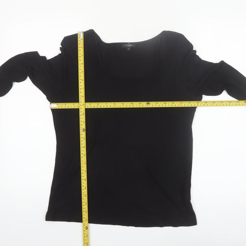 Hobbs Women’s Black Long Sleeve Viscose Scoop Neck Top Size L
