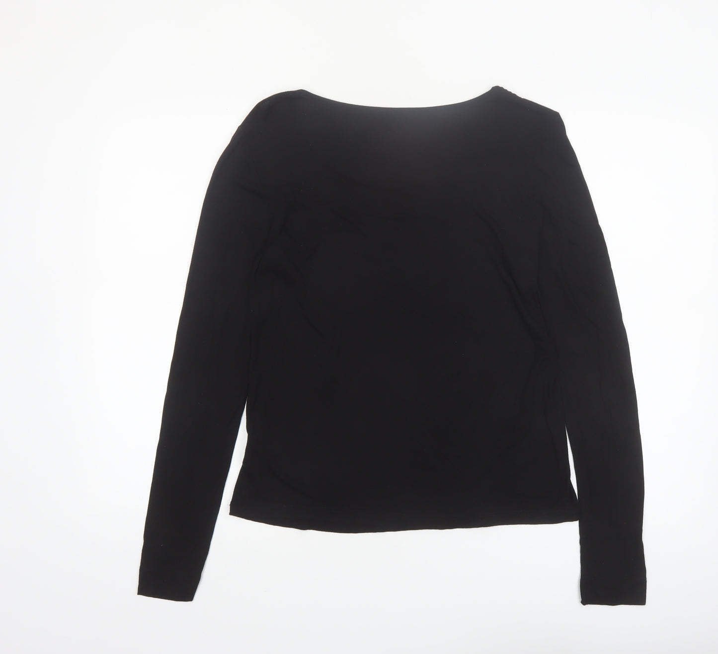 Hobbs Women’s Black Long Sleeve Viscose Scoop Neck Top Size L