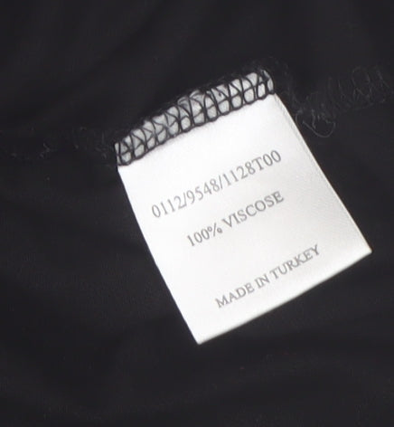 Hobbs Women’s Black Long Sleeve Viscose Scoop Neck Top Size L