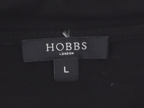 Hobbs Women’s Black Long Sleeve Viscose Scoop Neck Top Size L