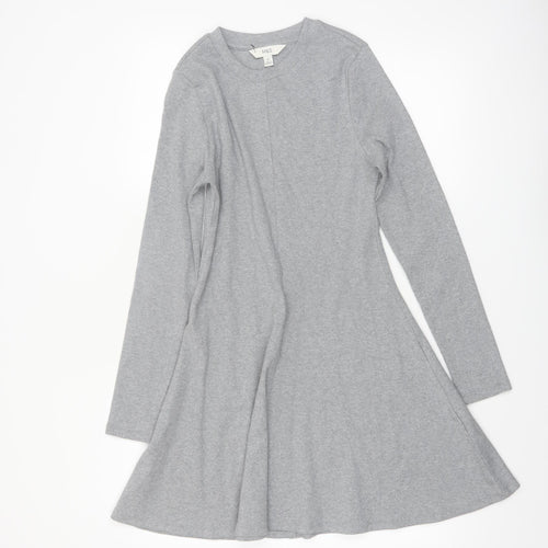 Marks and Spencer Women’s Grey Fit & Flare Long Sleeve Jersey Dress Size 8
