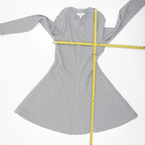 Marks and Spencer Women’s Grey Fit & Flare Long Sleeve Jersey Dress Size 8