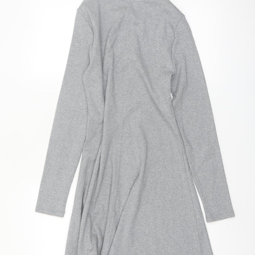 Marks and Spencer Women’s Grey Fit & Flare Long Sleeve Jersey Dress Size 8