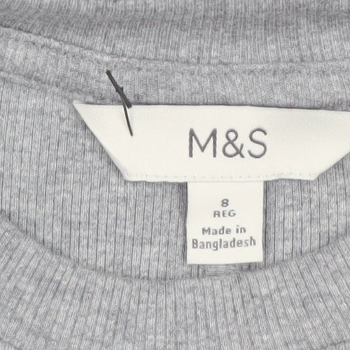 Marks and Spencer Women’s Grey Fit & Flare Long Sleeve Jersey Dress Size 8