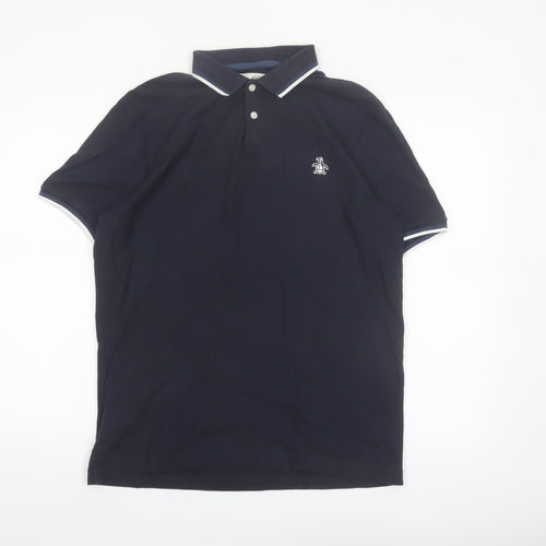 Original Penguin Men’s Black Cotton Polo Shirt M Short Sleeve Classic Fit