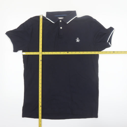 Original Penguin Men’s Black Cotton Polo Shirt M Short Sleeve Classic Fit