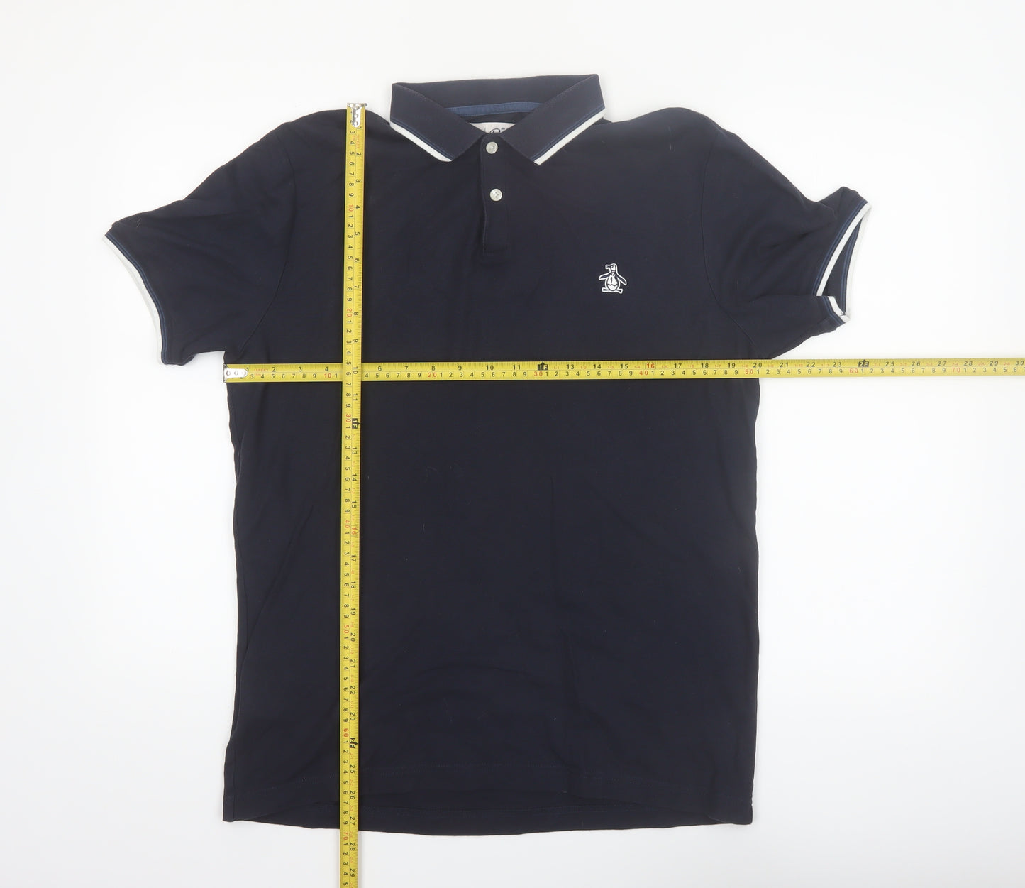 Original Penguin Men’s Black Cotton Polo Shirt M Short Sleeve Classic Fit