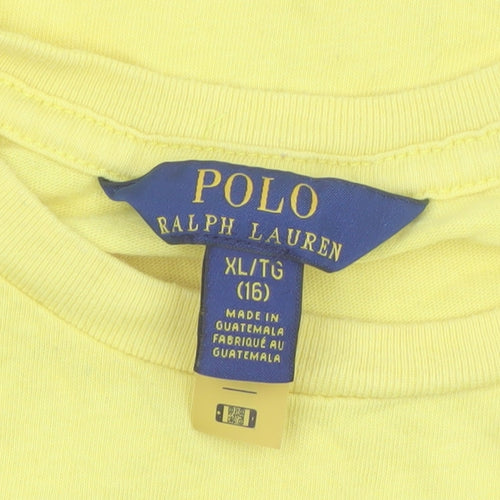Polo Ralph Lauren Boys Yellow Long Sleeve Cotton T-Shirt XL (16)