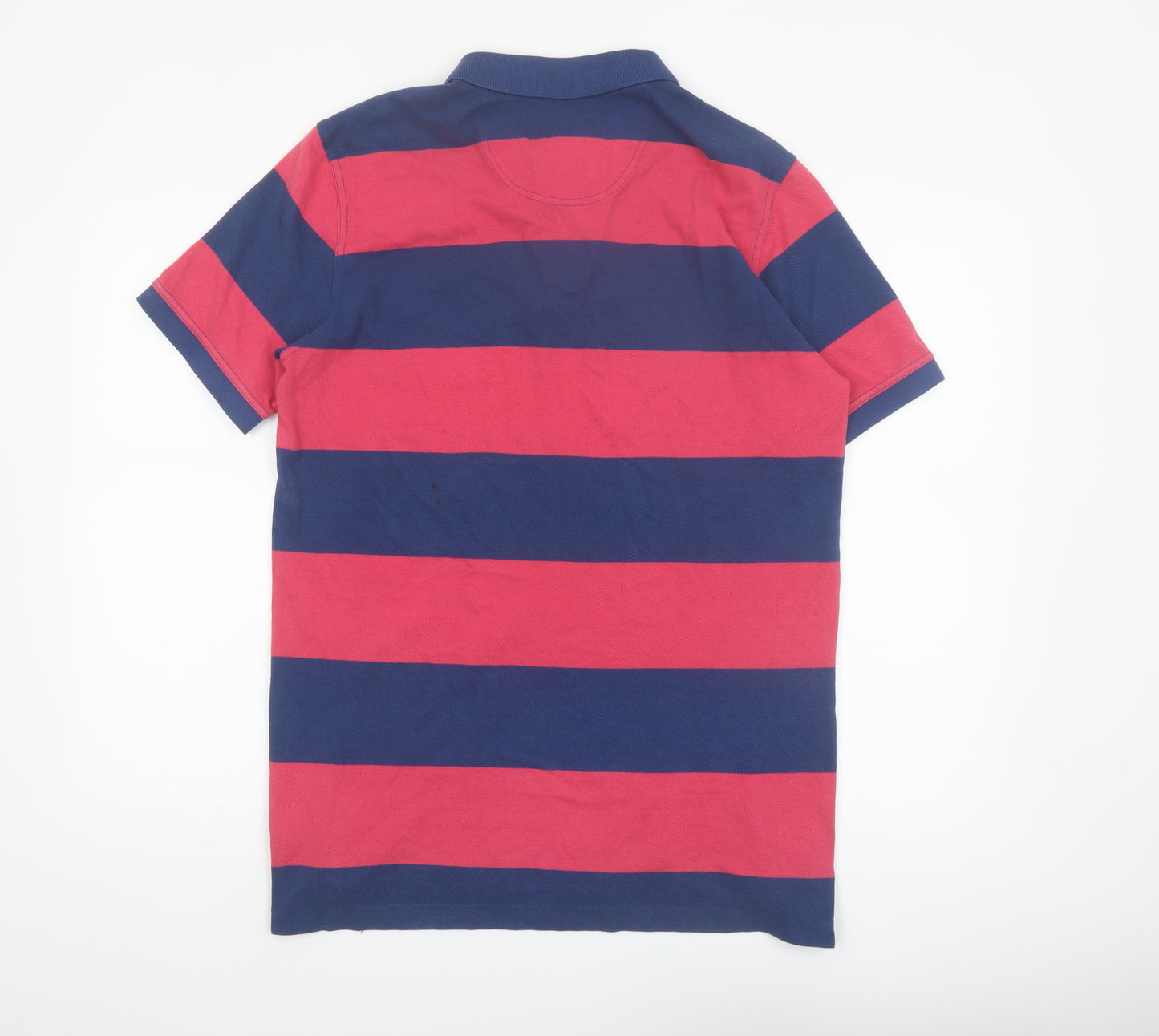 Crew Clothing Co. Men's Red Navy Striped Polo Shirt Size M