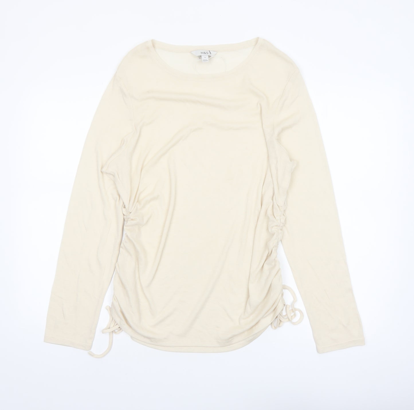 Marks and Spencer Women’s Ivory Long Sleeve Jersey Top Size 18