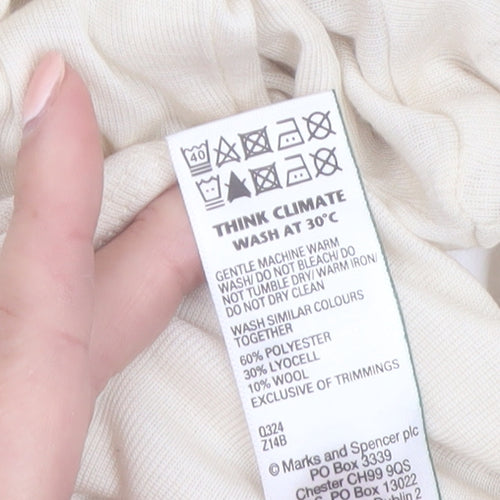 Marks and Spencer Women’s Ivory Long Sleeve Jersey Top Size 18
