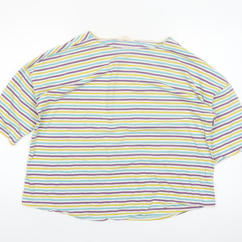 Seasalt Cornwall Women’s Multicoloured Striped Organic Cotton T-Shirt UK 18