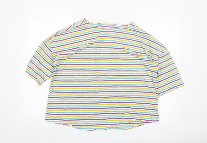 Seasalt Cornwall Women’s Multicoloured Striped Organic Cotton T-Shirt UK 18
