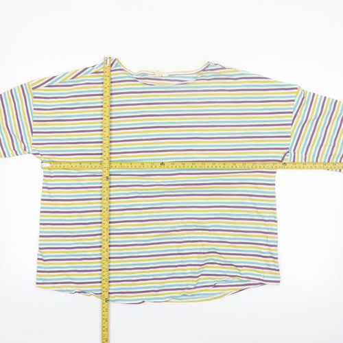 Seasalt Cornwall Women’s Multicoloured Striped Organic Cotton T-Shirt UK 18