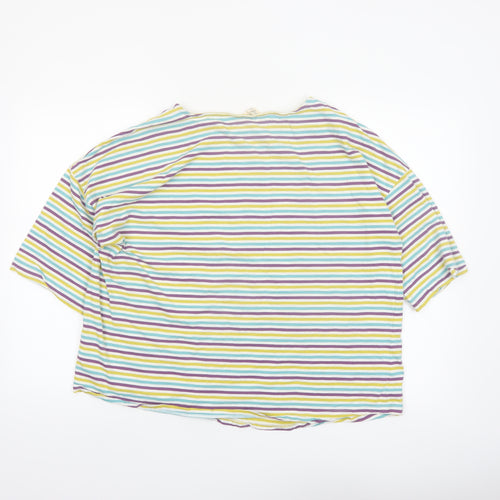 Seasalt Cornwall Women’s Multicoloured Striped Organic Cotton T-Shirt UK 18