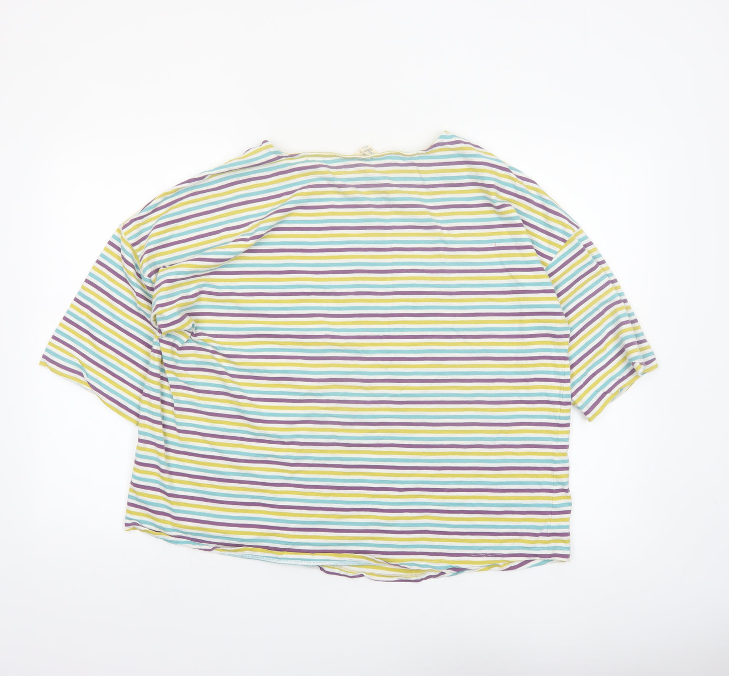 Seasalt Cornwall Women’s Multicoloured Striped Organic Cotton T-Shirt UK 18