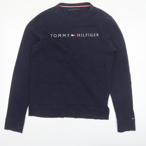 Tommy Hilfiger Men's Blue Logo Pullover Sweatshirt M