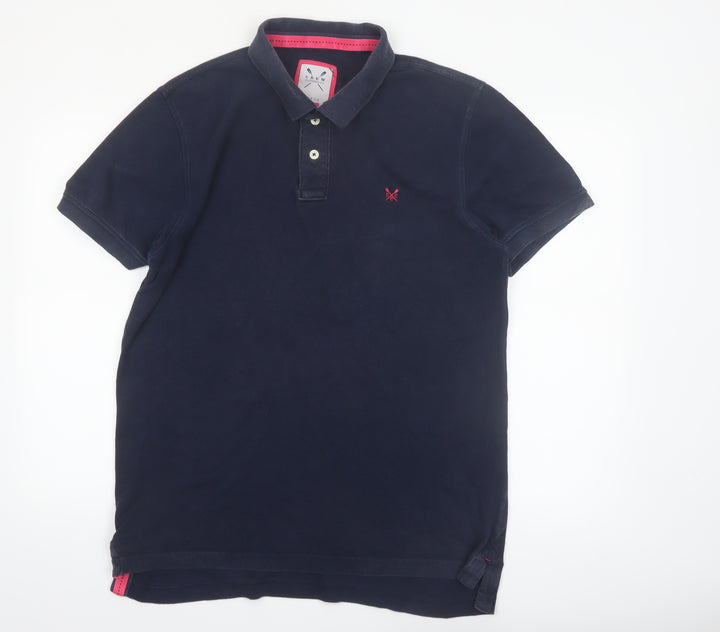 Crew Clothing Co. Men's Blue Cotton Polo Shirt L Classic Style