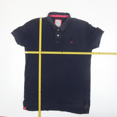 Crew Clothing Co. Men's Blue Cotton Polo Shirt L Classic Style