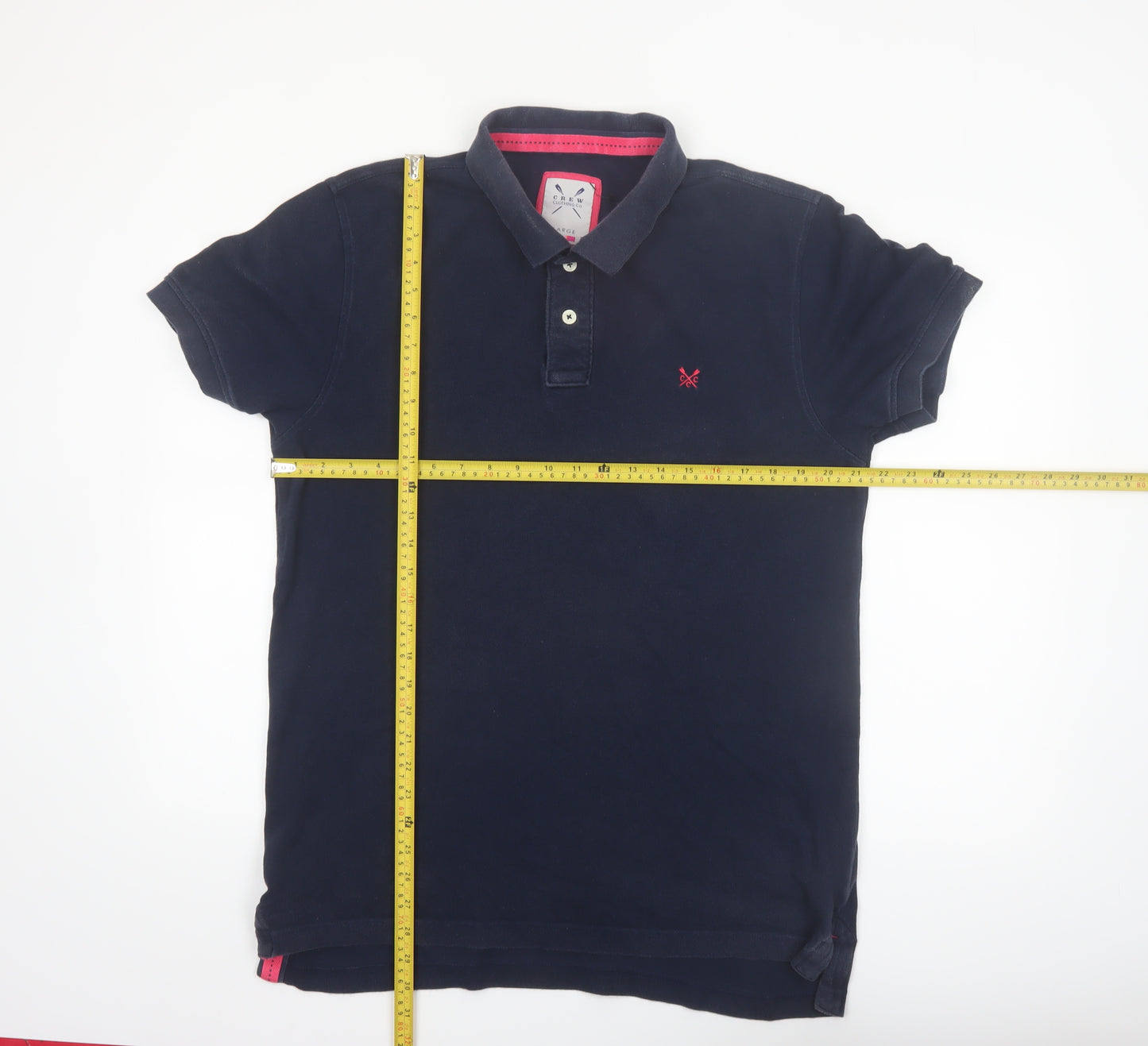 Crew Clothing Co. Men's Blue Cotton Polo Shirt L Classic Style