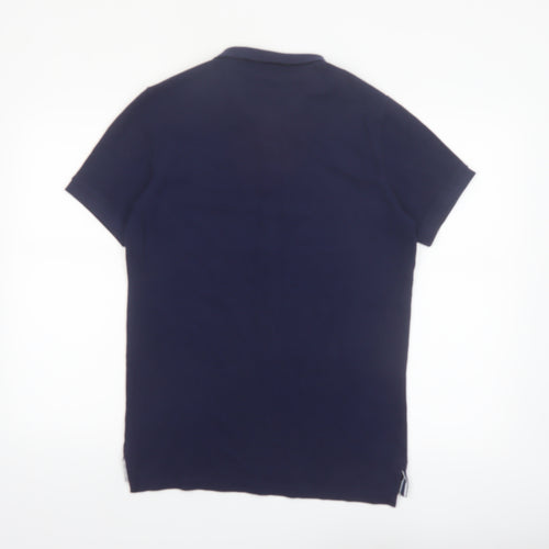 Superdry Men's Blue Slim Fit Short Sleeve Cotton Polo Shirt Size S