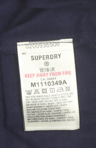 Superdry Men's Blue Slim Fit Short Sleeve Cotton Polo Shirt Size S