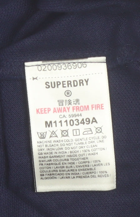 Superdry Men's Blue Slim Fit Short Sleeve Cotton Polo Shirt Size S