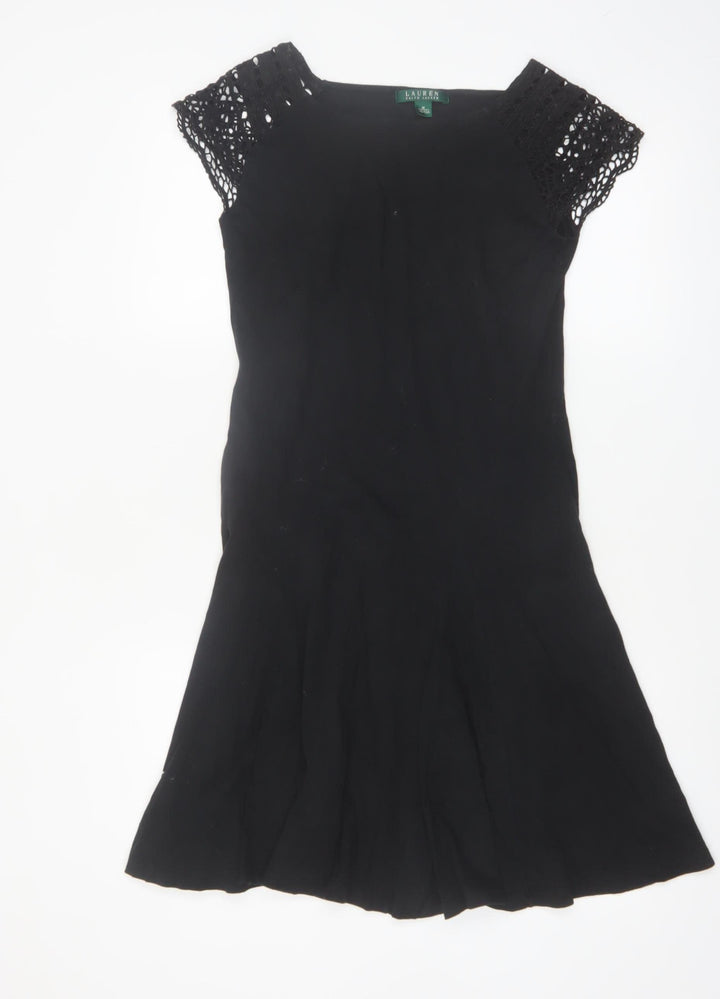 Ralph Lauren Women’s Black Cotton Fit & Flare Dress Size 12