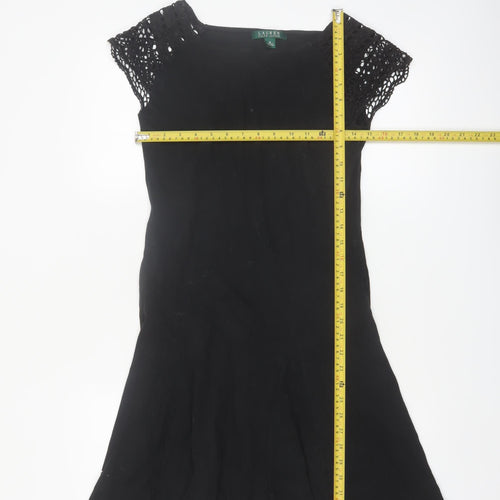 Ralph Lauren Women’s Black Cotton Fit & Flare Dress Size 12
