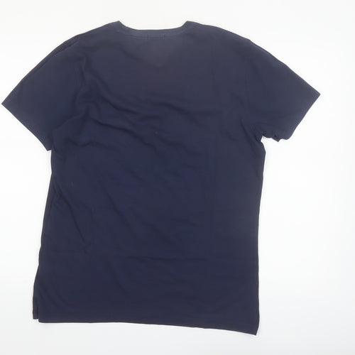 Hilfiger Denim Men's Navy Blue Crew Neck Cotton T-Shirt Size L