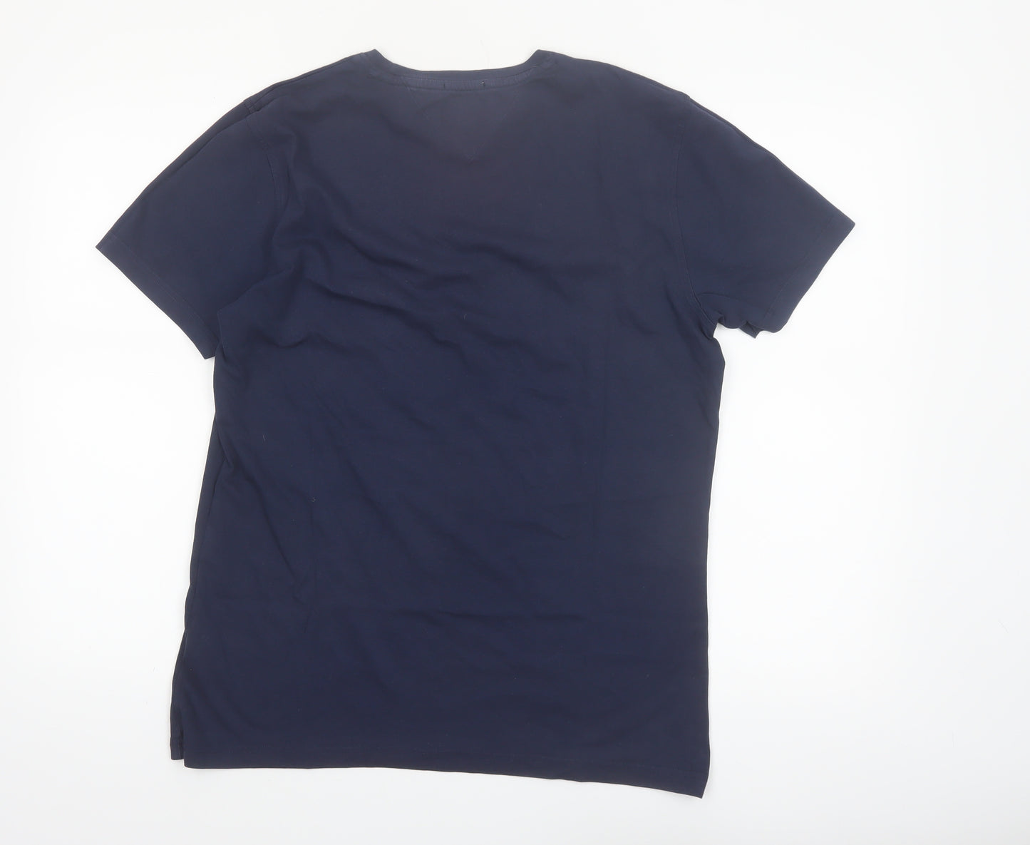 Hilfiger Denim Men's Navy Blue Crew Neck Cotton T-Shirt Size L