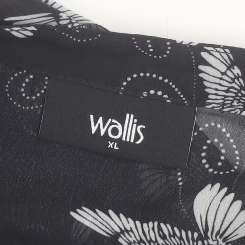 Wallis Women’s Black Bird Print Chiffon Tunic Blouse XL