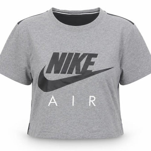 Nike Women’s Grey Cropped Air Logo T-Shirt Size S