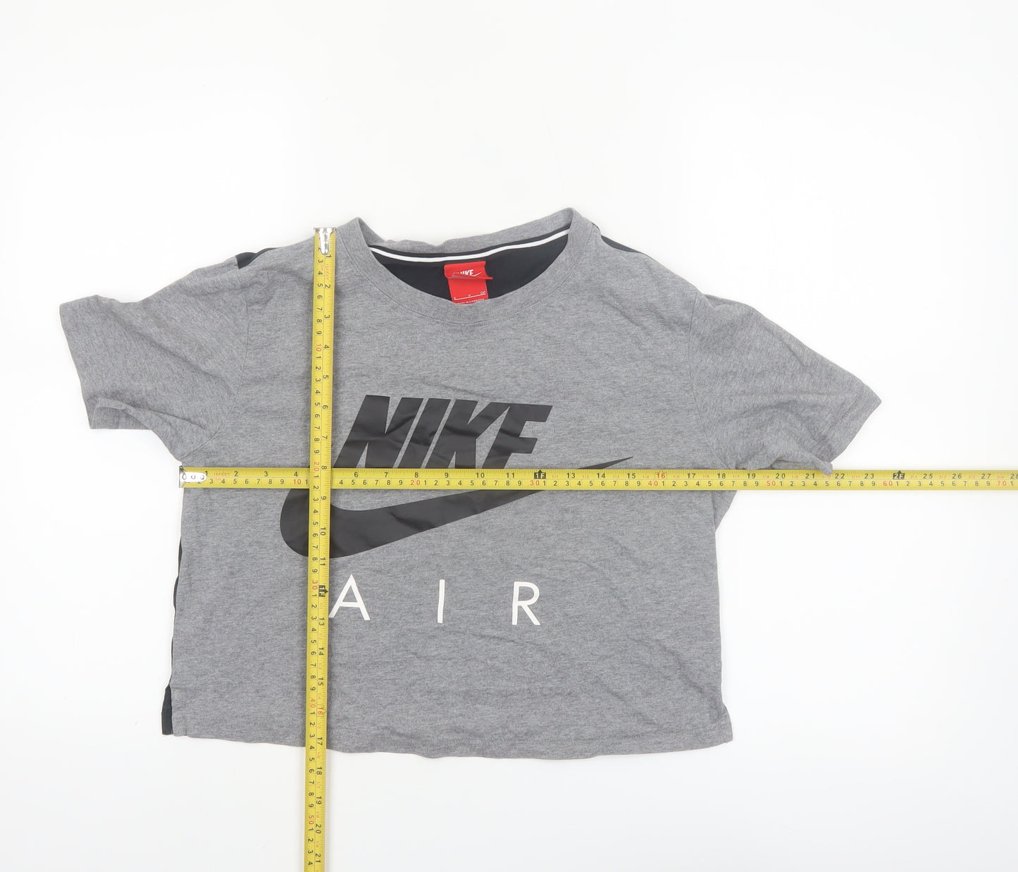 Nike Women’s Grey Cropped Air Logo T-Shirt Size S