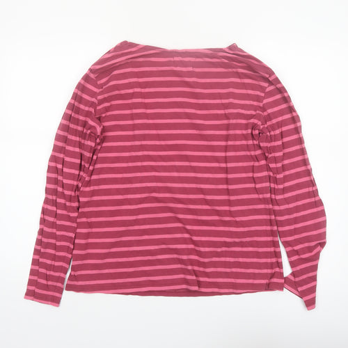 Seasalt Women’s Pink Striped Organic Cotton Long Sleeve Top Size 14