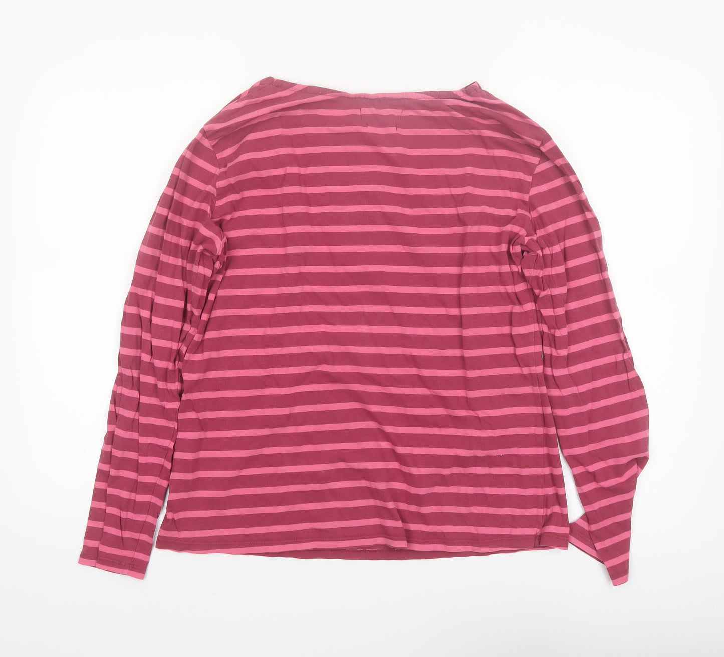 Seasalt Women’s Pink Striped Organic Cotton Long Sleeve Top Size 14
