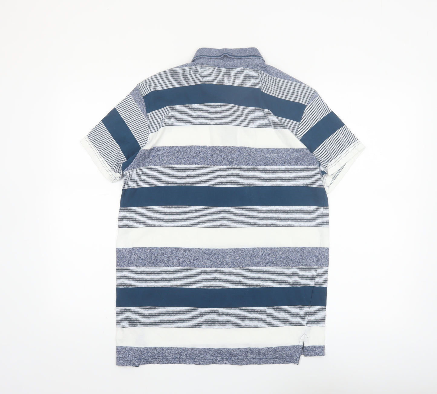 Pierre Cardin Men's Blue Striped Cotton Polo Shirt Size S