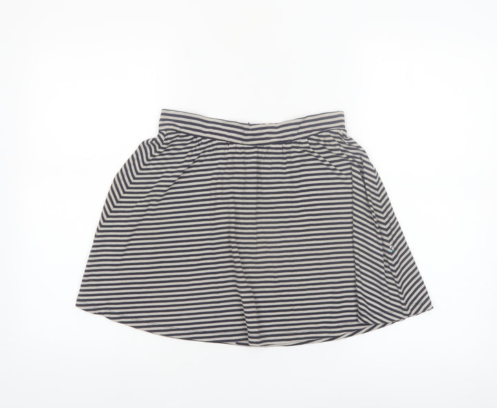 Kling Women’s Navy Striped A-Line Skirt Size 8 Stretch Jersey