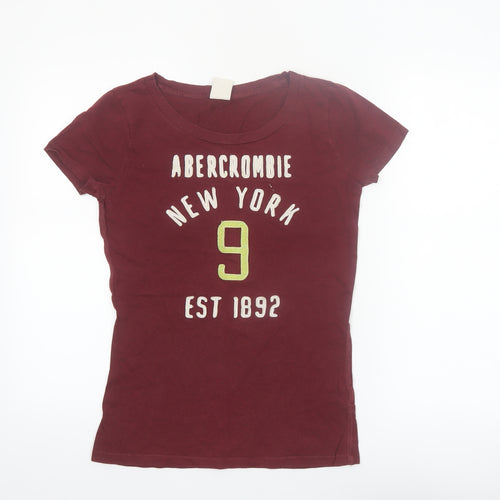 Abercrombie & Fitch Womens Red Short Sleeve Cotton T-Shirt Size L