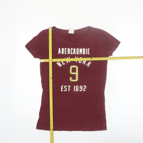 Abercrombie & Fitch Womens Red Short Sleeve Cotton T-Shirt Size L