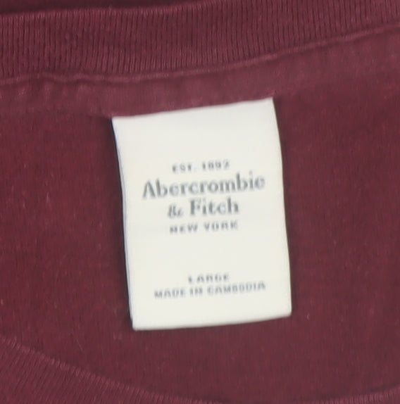 Abercrombie & Fitch Womens Red Short Sleeve Cotton T-Shirt Size L