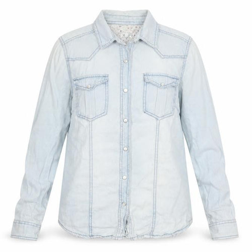 Denim Co Womens Blue Denim Button-Up Shirt Size 12 Classic Western Style