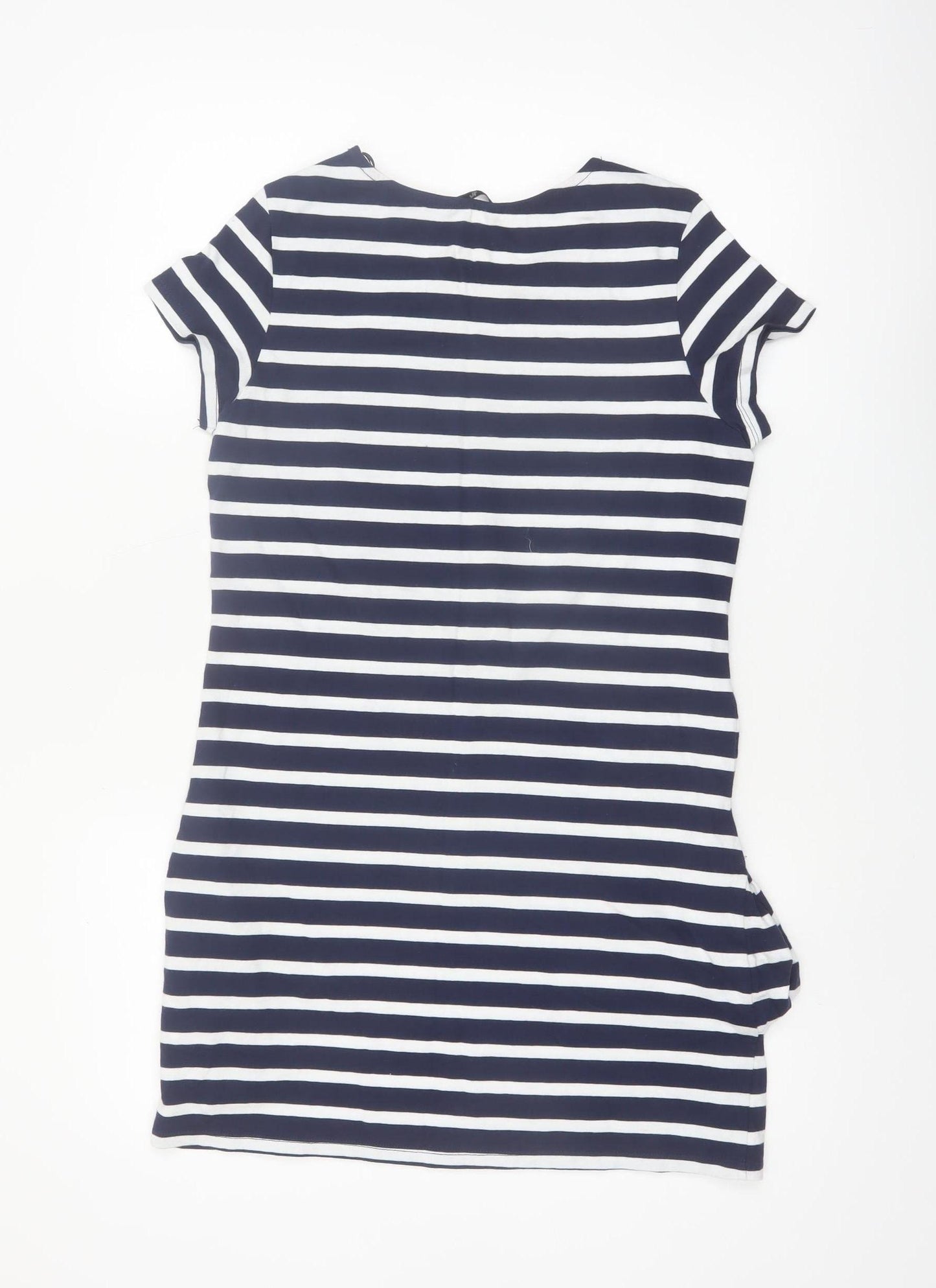 Tu Women Blue Striped Cotton T-Shirt Dress Size 8