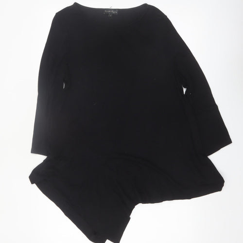 Phase Eight Women's Black Viscose Tunic Top UK 12 3/4 Sleeve