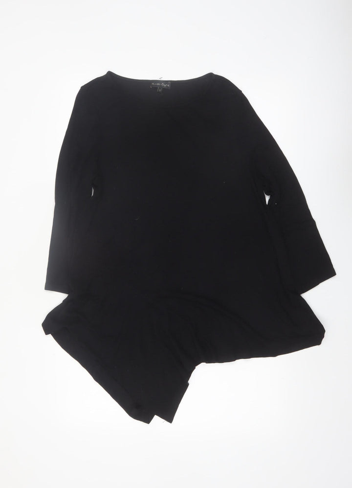 Phase Eight Women's Black Viscose Tunic Top UK 12 3/4 Sleeve