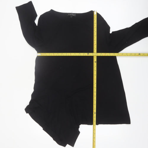 Phase Eight Women's Black Viscose Tunic Top UK 12 3/4 Sleeve