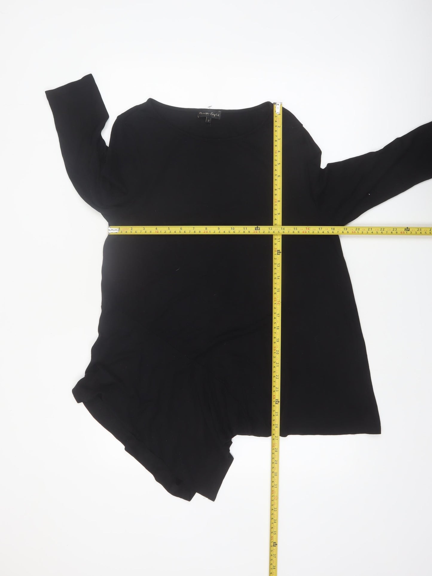 Phase Eight Women's Black Viscose Tunic Top UK 12 3/4 Sleeve