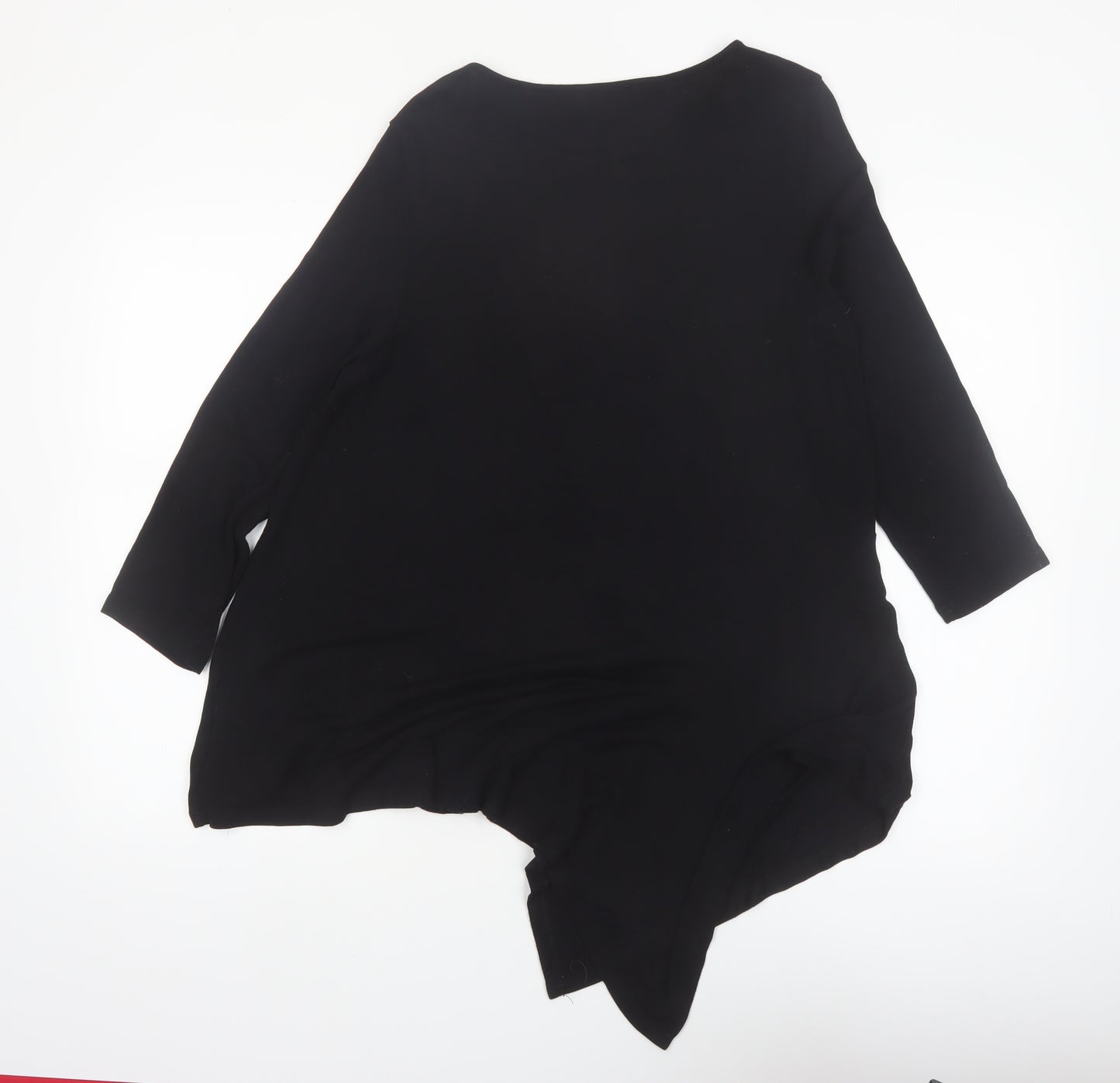 Phase Eight Women's Black Viscose Tunic Top UK 12 3/4 Sleeve