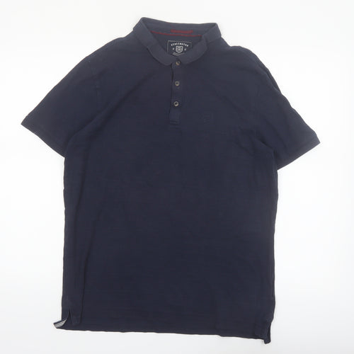 Kensington Eastside Men's Navy Cotton Short Sleeve Polo Shirt L